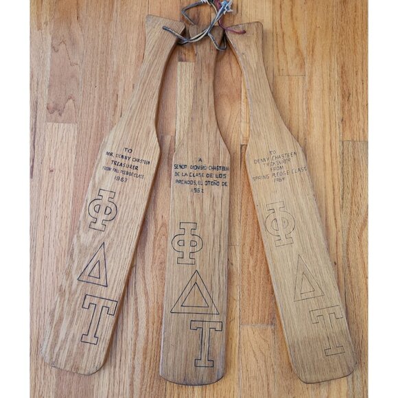 3 Phi Delta Theta UNH Fraternity Pledge Paddle Boards 1962 1963 1964 Vintage 24" - Picture 3 of 6